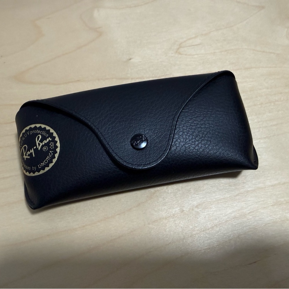 Ray-Ban sunglasses case, black leather